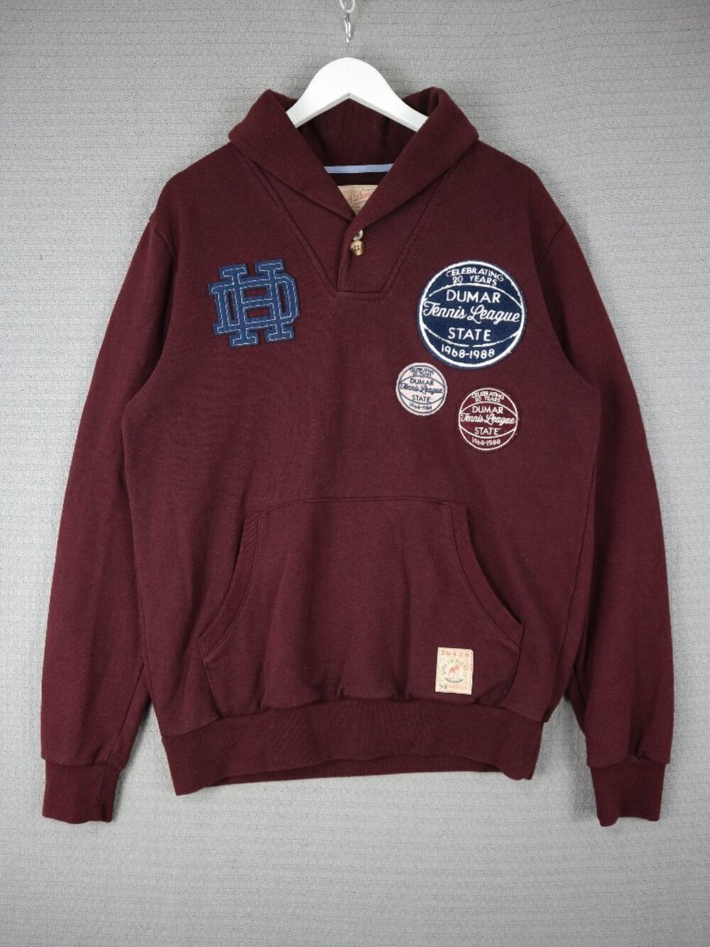 Hawke & Dumar Cotton Burgundy Varsity Style Pullover Sweater Medium